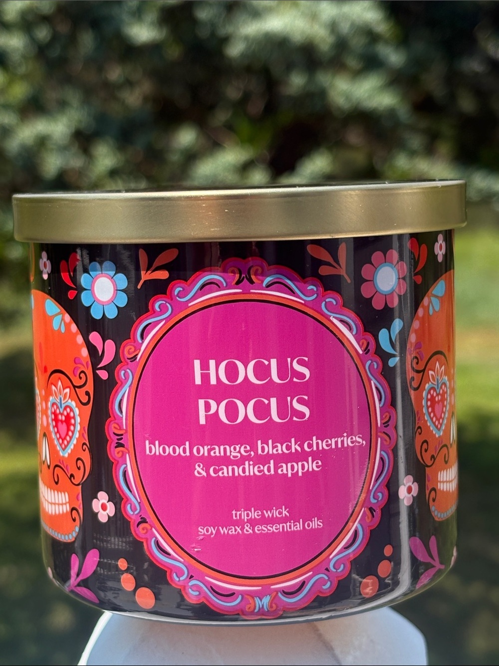 HOCUS POCUS Triple Wick Candle Blood Orange Black Cherries Candied Apple NWT